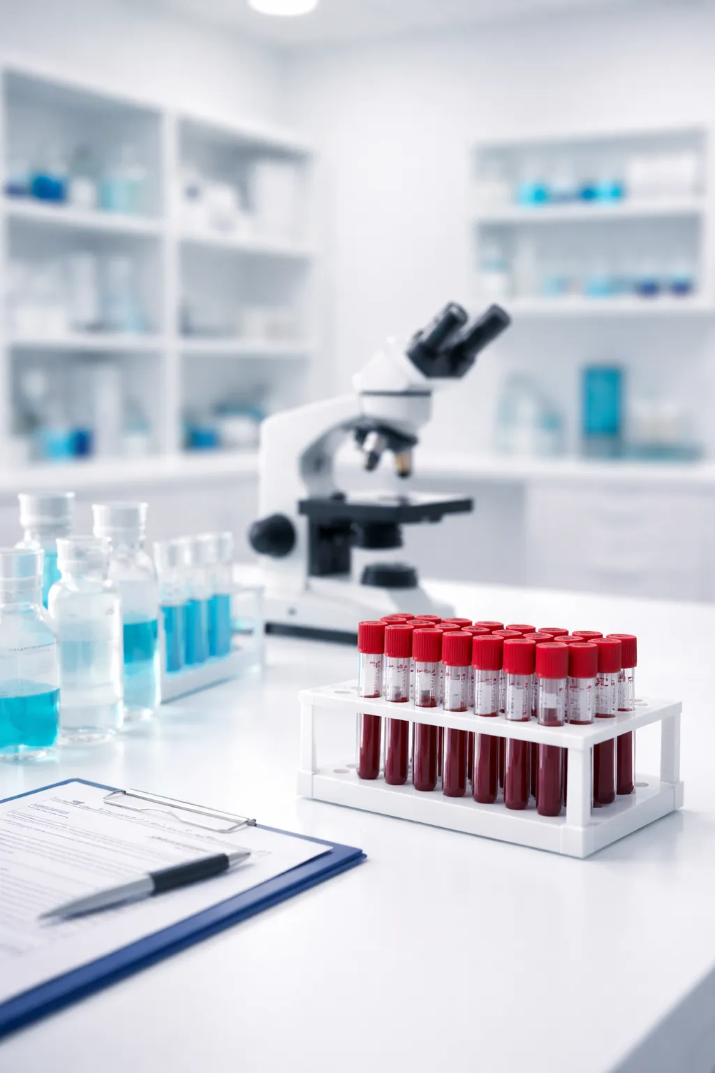 Blood samples and lab equipment for combat sports clearance